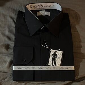Men's Black Dress Shirt Relaxed Fit